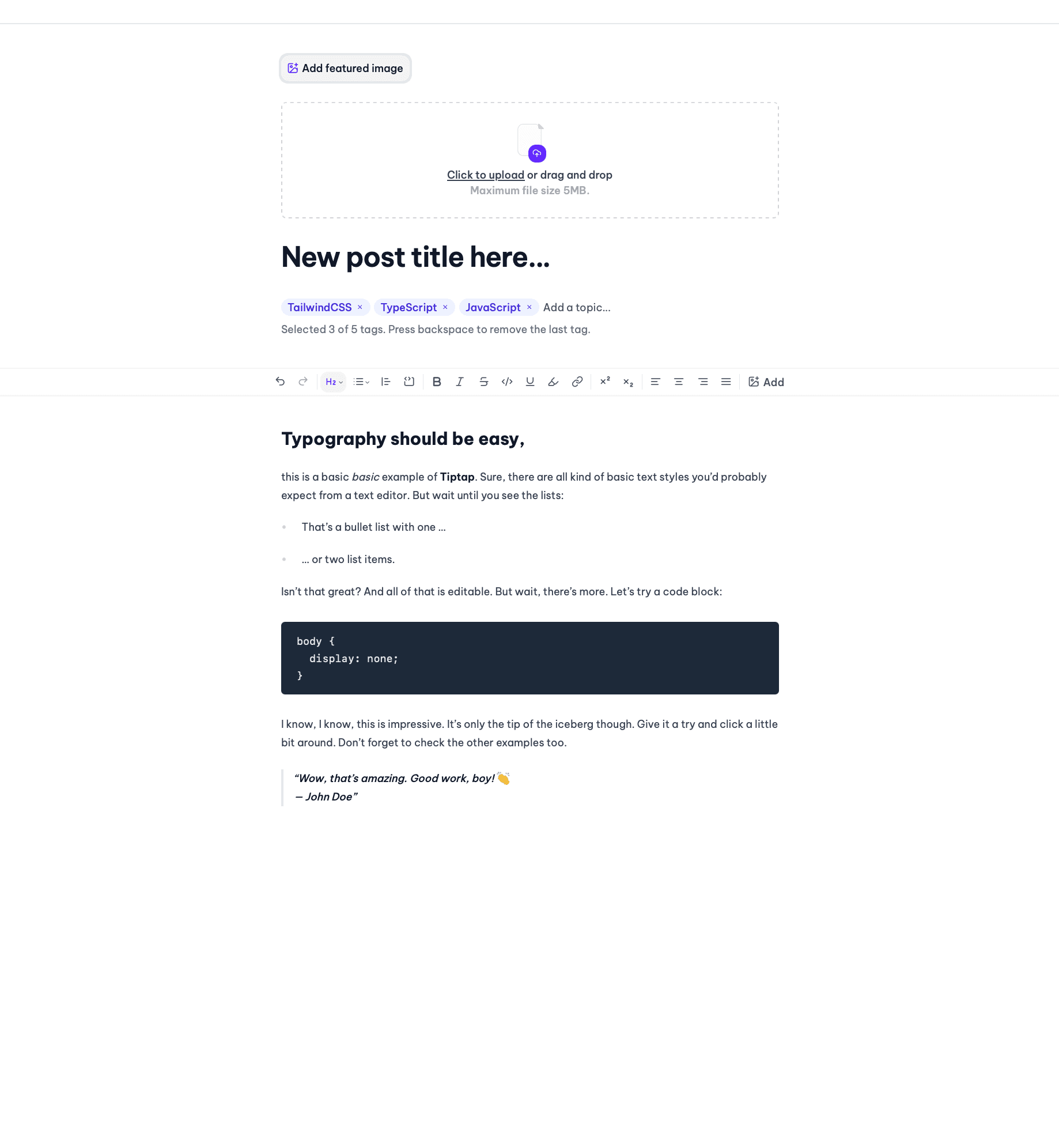 Submission page
